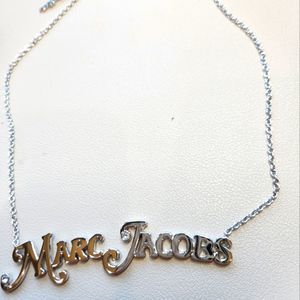 NWT Marc Jacobs silver logo necklace